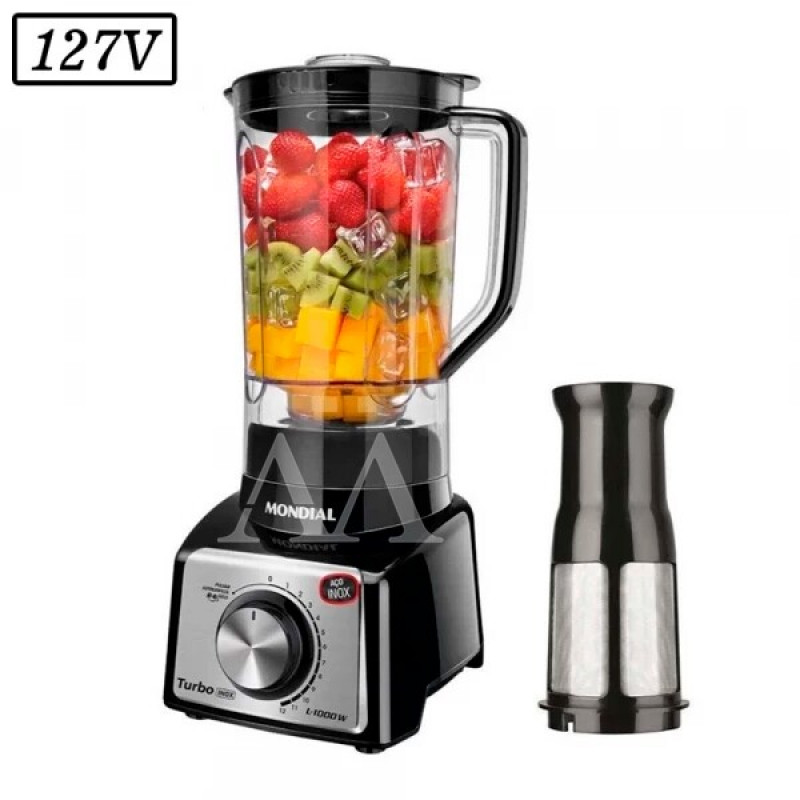 LIQUIDIFICADOR MONDIAL L1000 BI 12 VEL 127V PRETO/ INOX