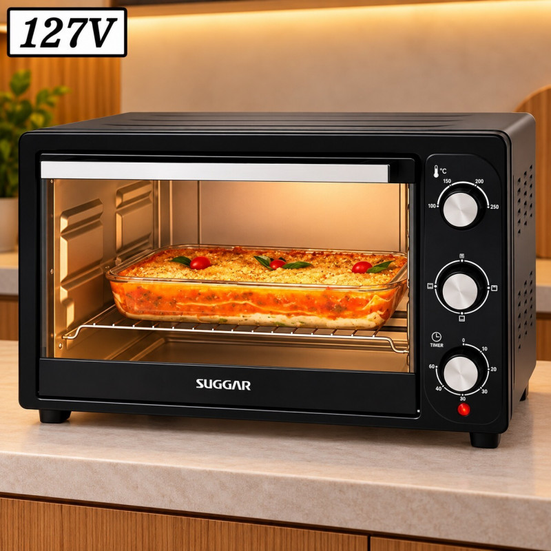 FORNO ELETRICO SUGGAR 42L 127V PRETO FORNO ELETRICO SUGGAR 42L 127V PRETO