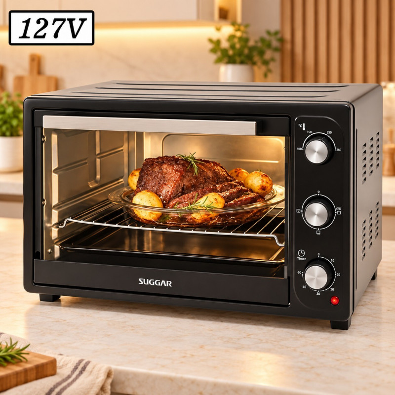 FORNO ELETRICO SUGGAR 50L 127V PRETO FORNO ELETRICO SUGGAR 50L 127V PRETO