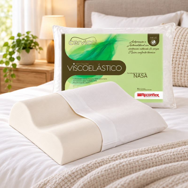 TRAVESSEIRO RECONFLEX VISCO CERVICAL 45X65