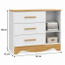 COMODA 3G 1P. ABRIR PEROBA POPY RETRO BRANCO BRILHO/AMENDOA