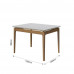 MESA IMCAL WIND 1.2 C/ VIDRO RETANGULAR OFF WHITE / CINAMOMO