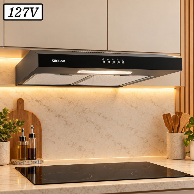 DEPURADOR AR SUGGAR SLIM 80CM 3 VEL 127V PRETO DEPURADOR AR SUGGAR SLIM 80CM 3 VEL 127V PRETO