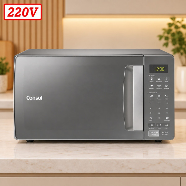 FORNO MICROONDAS CONSUL CMS46AR 32L 220V CINZA FORNO MICROONDAS CONSUL CMS46AR 32L 220V CINZA