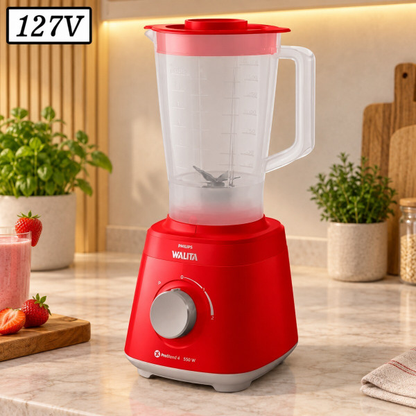 LIQUIDIFICADOR PHILIPS WALITA DAILY 550W 2 VEL 127V VERMELHO LIQUIDIFICADOR PHILIPS WALITA DAILY 550W 2 VEL 127V VERMELHO