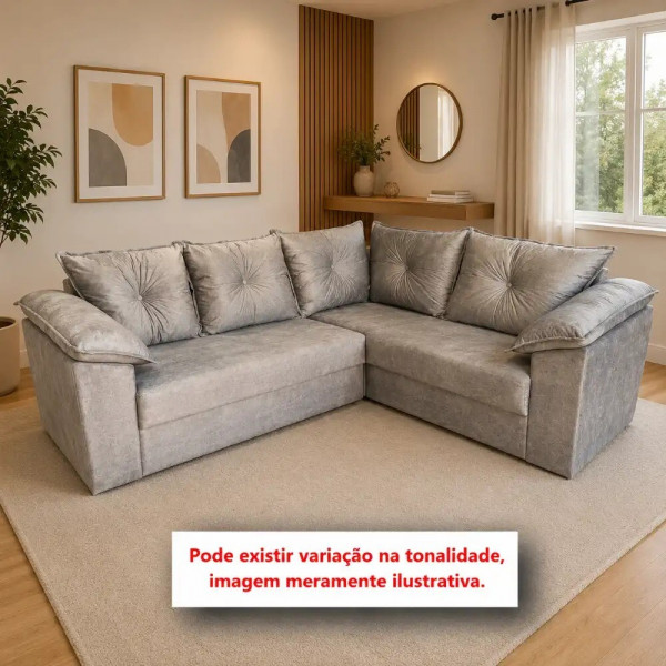ESTOFADO LIFESPUMA LUGARES PAULINHA CANTO CINZA