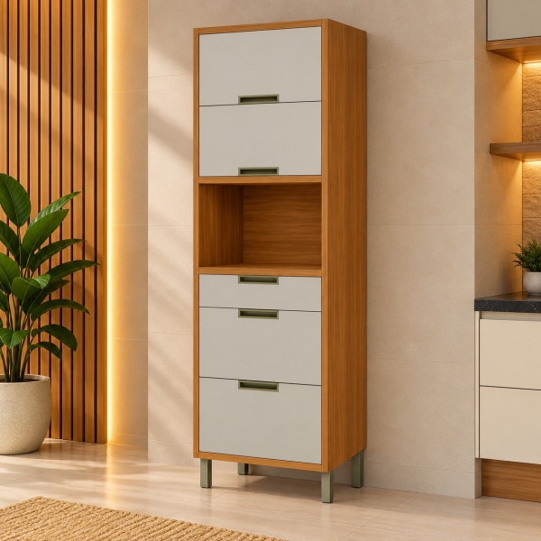 PANELEIRO NESHER TORRE QUENTE 2P 3G IMPERATRIZ FREIJO / OFF WHITE 500366 PANELEIRO NESHER TORRE QUENTE 2P 3G IMPERATRIZ FREIJO / OFF WHITE 500366