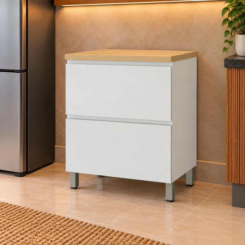 BALCAO NESHER 1P 1G RAINHA 80CM BRANCO/NATURE 500691 BALCAO NESHER 1P 1G RAINHA 80CM BRANCO/NATURE 500691