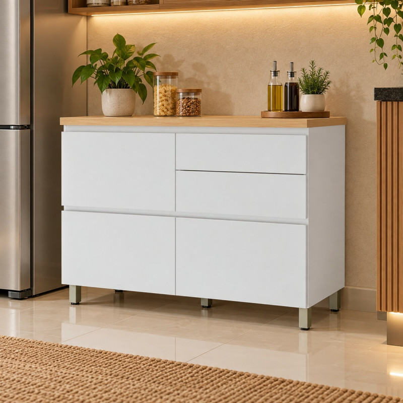 BALCAO NESHER 1P 4G RAINHA 120CM BRANCO/NATURE 500692 BALCAO NESHER 1P 4G RAINHA 120CM BRANCO/NATURE 500692