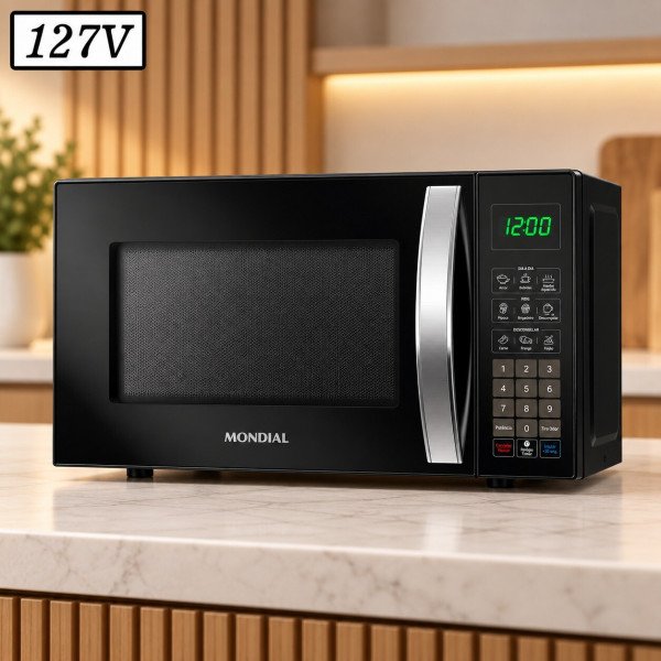 FORNO MICROONDAS MONDIAL MO0121B 21L 127V PRETO FORNO MICROONDAS MONDIAL MO0121B 21L 127V PRETO