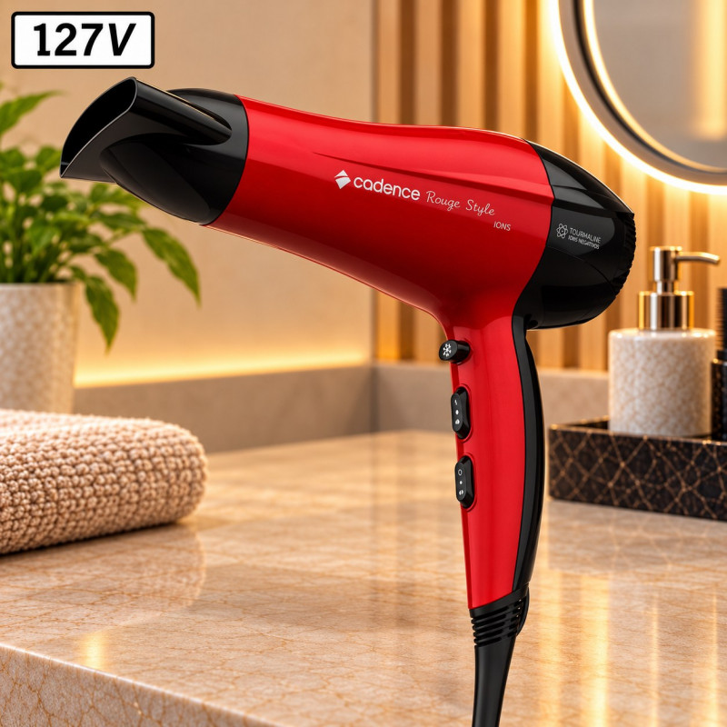 SECADOR DE CABELO CADENCE SEC560 ROUGE STYLE 127V VERMELHO SECADOR DE CABELO CADENCE SEC560 ROUGE STYLE 127V VERMELHO