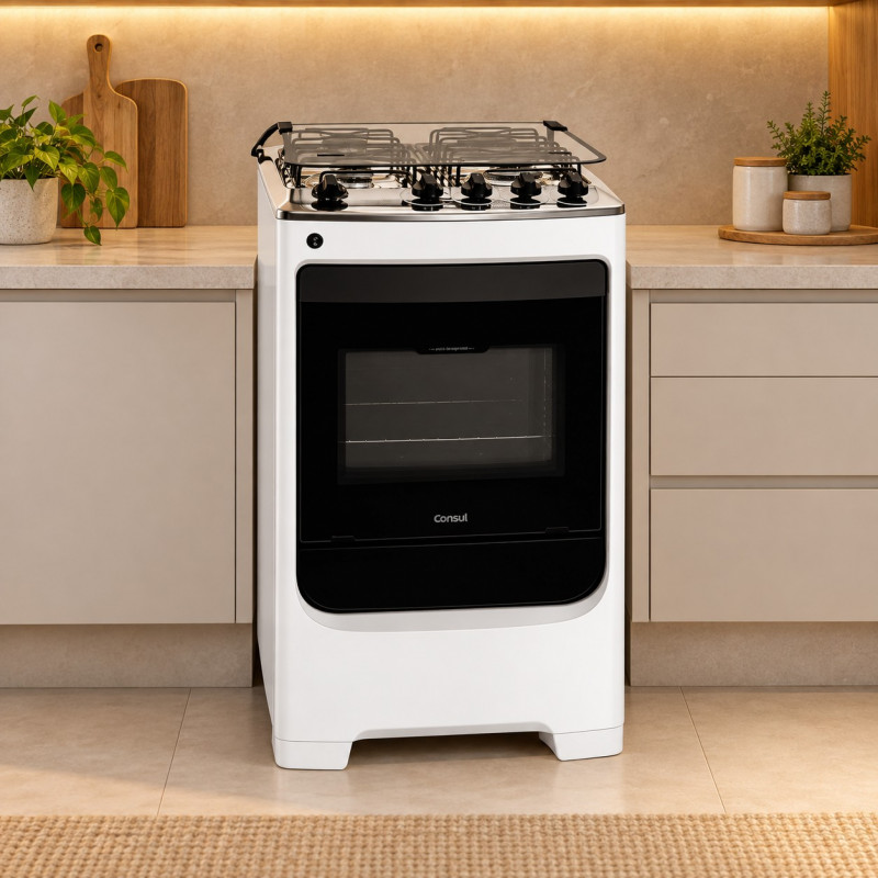 FOGAO 4B CONSUL CFO4NA MESA INOX BRANCO FOGAO 4B CONSUL CFO4NA MESA INOX BRANCO