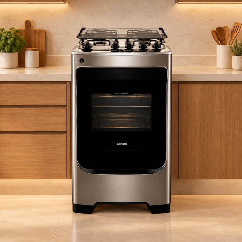 FOGAO 4B CONSUL CFO4NAR MESA INOX INOX FOGAO 4B CONSUL CFO4NAR MESA INOX INOX