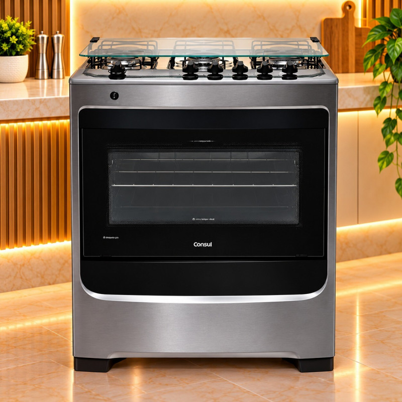 FOGAO 5B CONSUL CFS5NA MESA INOX INOX FOGAO 5B CONSUL CFS5NA MESA INOX INOX