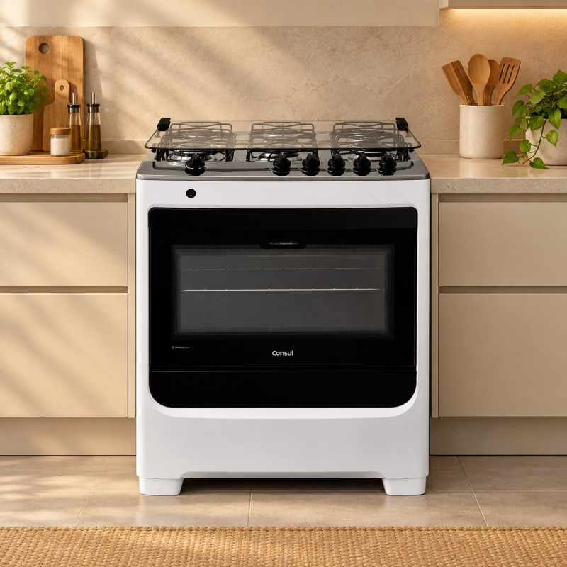 FOGAO 5B CONSUL CFS5NA MESA INOX BRANCO FOGAO 5B CONSUL CFS5NA MESA INOX BRANCO