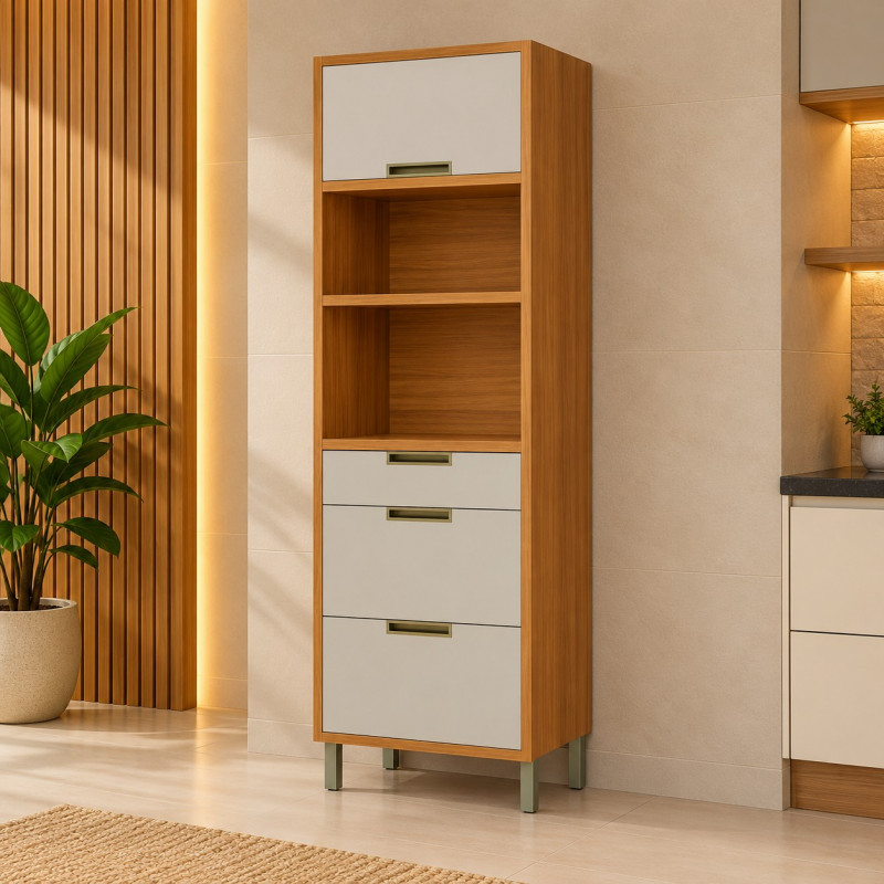 PANELEIRO NESHER TORRE QUENTE 1P 3G IMPERATRIZ FREIJO / OFF WHITE 500367 PANELEIRO NESHER TORRE QUENTE 1P 3G IMPERATRIZ FREIJO / OFF WHITE 500367