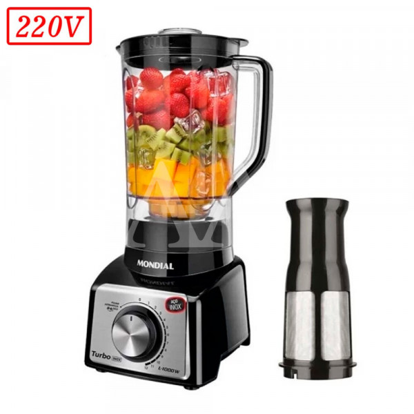 LIQUIDIFICADOR MONDIAL L1000 BI 12 VEL 220V PRETO/ INOX