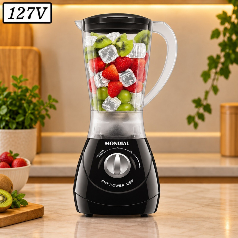 LIQUIDIFICADOR MONDIAL L550B 2 VEL 127V PRETO LIQUIDIFICADOR MONDIAL L550B 2 VEL 127V PRETO