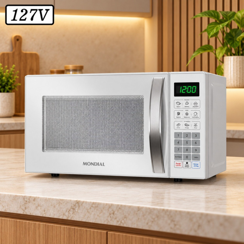FORNO MICROONDAS MONDIAL MO0121W 21L 127V BRANCO FORNO MICROONDAS MONDIAL MO0121W 21L 127V BRANCO
