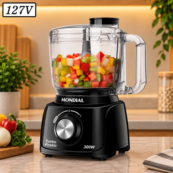 MINIPROCESSADOR MONDIAL MP-16-B 300W 127V MINIPROCESSADOR MONDIAL MP-16-B 300W 127V