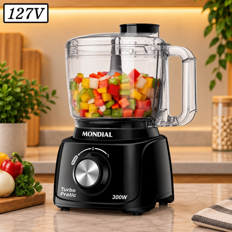MINIPROCESSADOR MONDIAL MP-16-B 300W 127V MINIPROCESSADOR MONDIAL MP-16-B 300W 127V