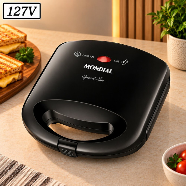 SANDUICHEIRA GRILL MONDIAL PRATIC SN-01 2 EM 1 750W 127V SANDUICHEIRA GRILL MONDIAL PRATIC SN-01 2 EM 1 750W 127V