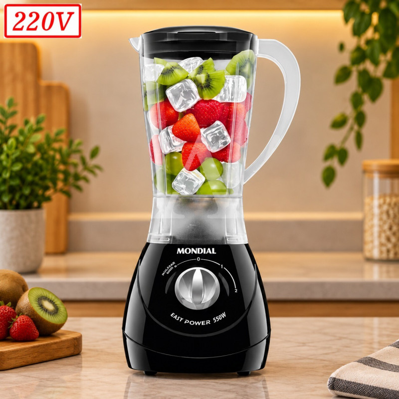LIQUIDIFICADOR MONDIAL L550B 2 VEL 220V PRETO LIQUIDIFICADOR MONDIAL L550B 2 VEL 220V PRETO