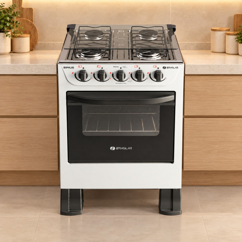 FOGAO 4B BRASLAR PISO NEW SIRIUS SIMPLES BRANCO FOGAO 4B BRASLAR PISO NEW SIRIUS SIMPLES BRANCO