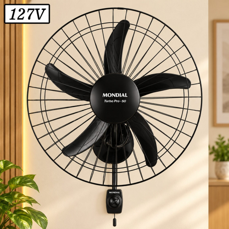 VENTILADOR MONDIAL NVP-PRO-50 PAREDE 50CM 5 PAS 3 VEL 127V PRETO VENTILADOR MONDIAL NVP-PRO-50 PAREDE 50CM 5 PAS 3 VEL 127V PRETO