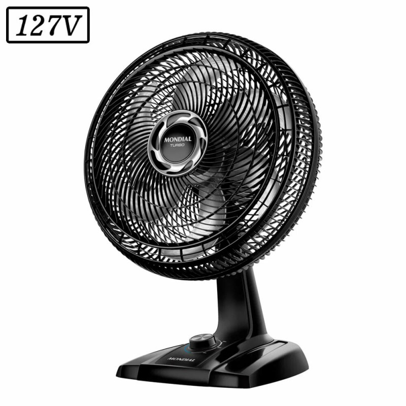 VENTILADOR MONDIAL VT40NB TURBO 40CM 6 PAS 3 VEL 127V PRETO