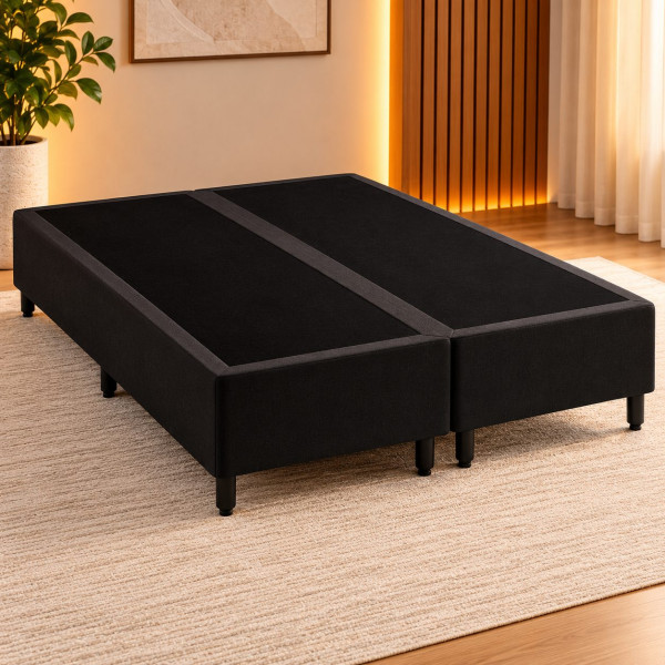 BASE BOX 138X188X27 BIPARTIDA MERON SOFT PRETO BASE BOX 138X188X27 BIPARTIDA MERON SOFT PRETO