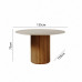 MESA IMCAL LIVING 1.35 C/VIDRO REDONDA OFF WHITE/CINAMOMO MESA IMCAL LIVING 1.35 C/VIDRO REDONDA OFF WHITE/CINAMOMO