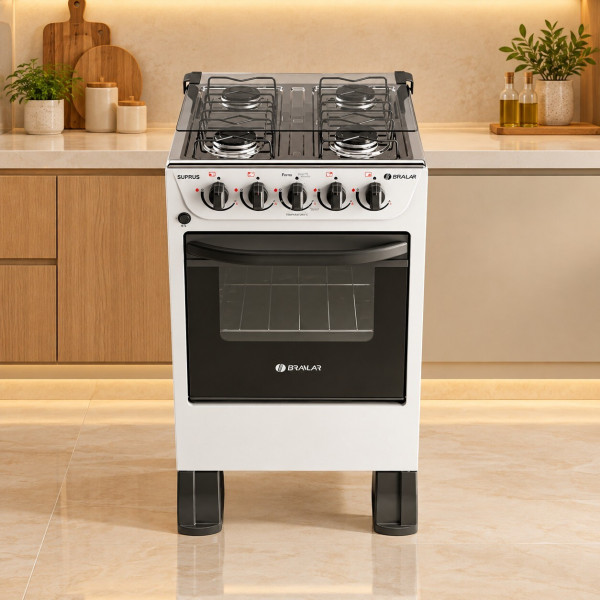FOGAO 4B BRASLAR PISO NEW SIRIUS PLUS AUTOMATICO BRANCO FOGAO 4B BRASLAR PISO NEW SIRIUS PLUS AUTOMATICO BRANCO