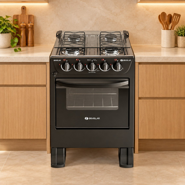 FOGAO 4B BRASLAR PISO NEW SIRIUS PLUS AUTOMATICO BLACK FOGAO 4B BRASLAR PISO NEW SIRIUS PLUS AUTOMATICO BLACK