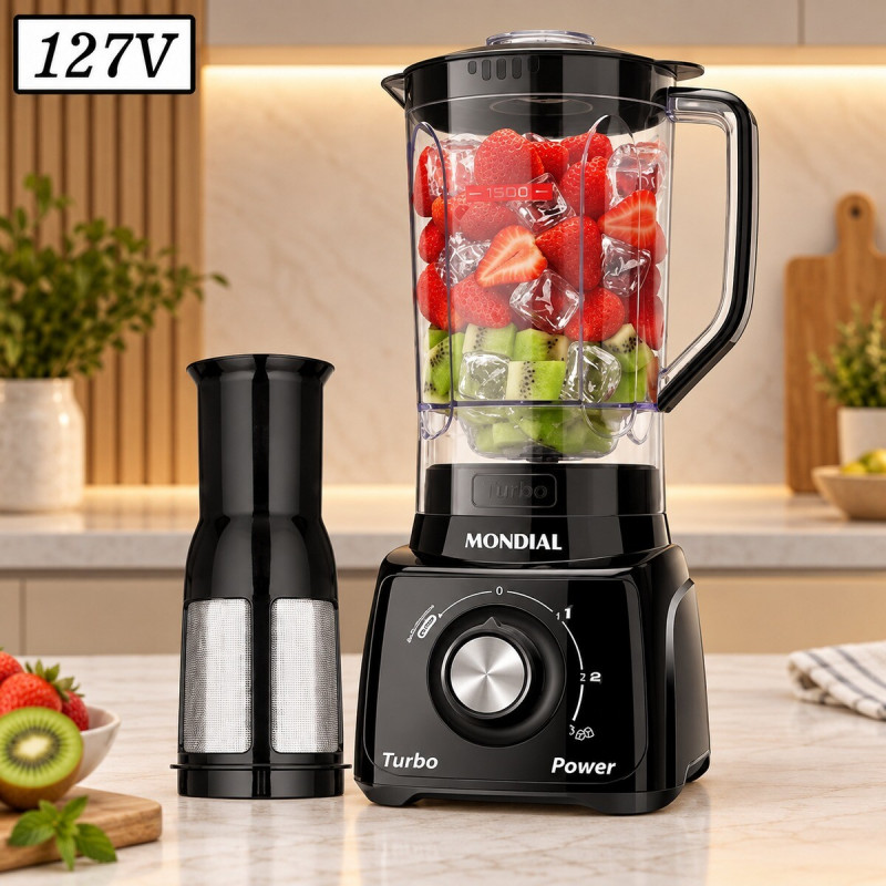 LIQUIDIFICADOR MONDIAL L-99 FB 3 VEL 127V PRETO LIQUIDIFICADOR MONDIAL L-99 FB 3 VEL 127V PRETO