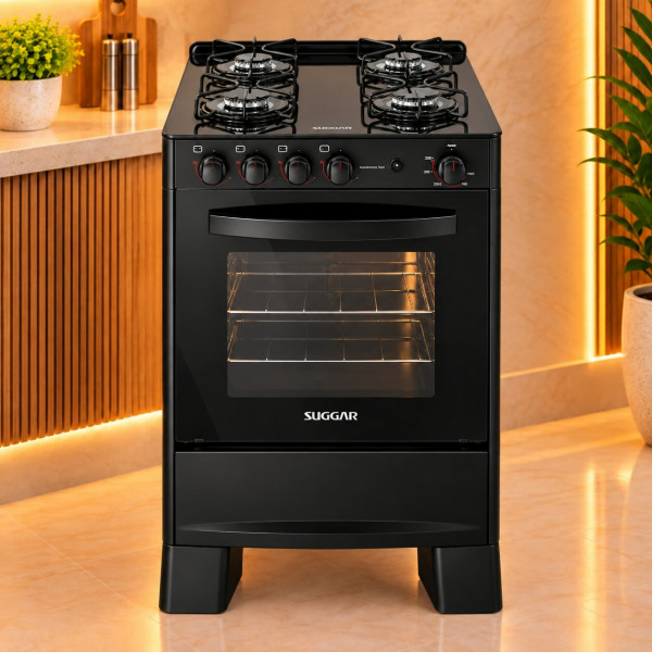 FOGAO 4B SUGGAR PISO COOK GLASS MESA VIDRO PRETO FGVCG410PT FOGAO 4B SUGGAR PISO COOK GLASS MESA VIDRO PRETO FGVCG410PT