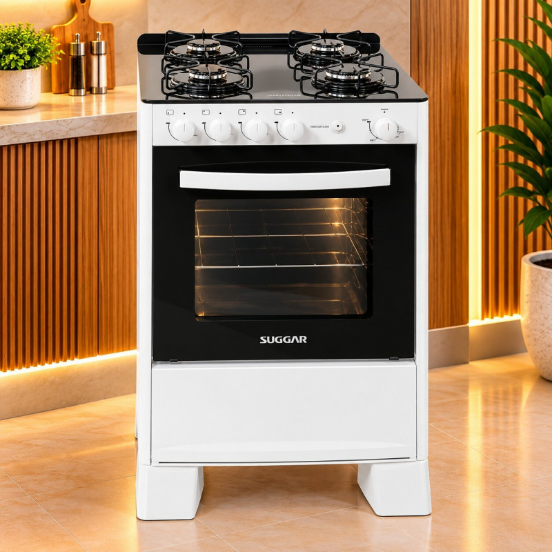 FOGAO 4B SUGGAR PISO COOK GLASS MESA VIDRO BRANCO FGVCG410BR FOGAO 4B SUGGAR PISO COOK GLASS MESA VIDRO BRANCO FGVCG410BR