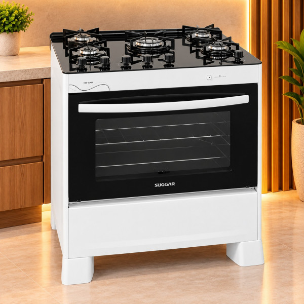 FOGAO 5B SUGGAR NEOGLASS MESA VIDRO BRANCO FGVNG510BR FOGAO 5B SUGGAR NEOGLASS MESA VIDRO BRANCO FGVNG510BR