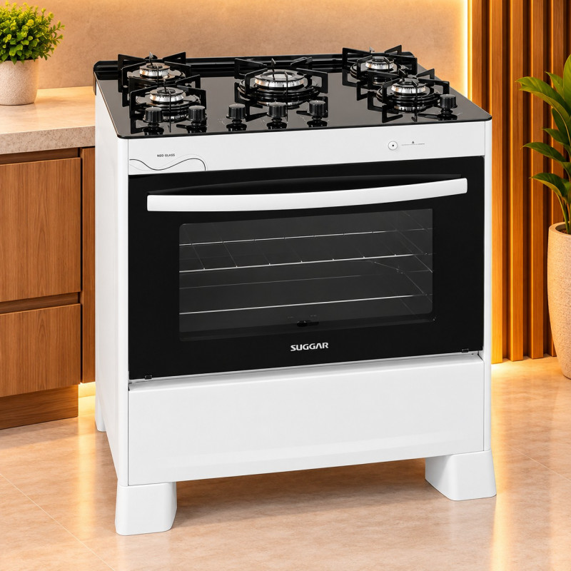 FOGAO 5B SUGGAR NEOGLASS MESA VIDRO BRANCO FGVNG510BR FOGAO 5B SUGGAR NEOGLASS MESA VIDRO BRANCO FGVNG510BR