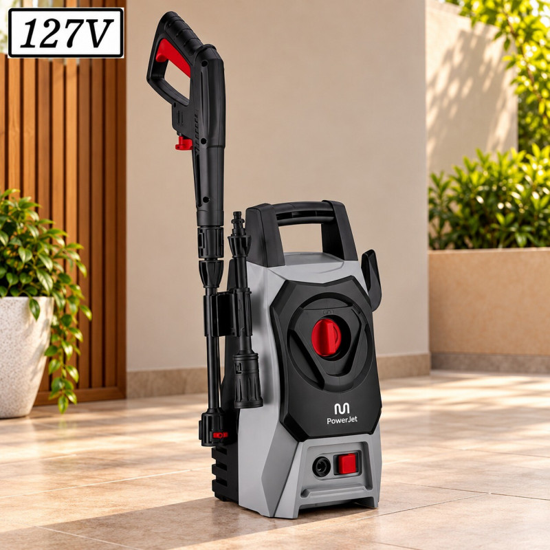 LAV ALTA PRESSAO MULTILASER POWERJET FE100 1400W 1500PSI 127V CINZA