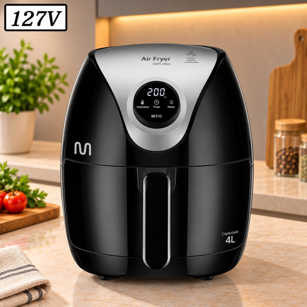 FRITADEIRA 4L MULTILASER AIR FRYER DIGITAL GO205 1500W 127V PRETA FRITADEIRA 4L MULTILASER AIR FRYER DIGITAL GO205 1500W 127V PRETA