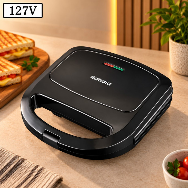 SANDUICHEIRA GRILL ITATIAIA ESSENCIAL 750W 127V PRETA SANDUICHEIRA GRILL ITATIAIA ESSENCIAL 750W 127V PRETA