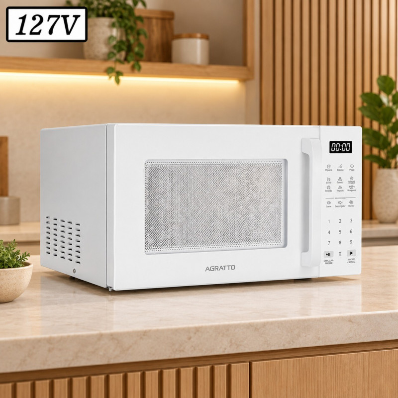 FORNO MICROONDAS AGRATTO AMIC02BN 32L 127V BRANCO FORNO MICROONDAS AGRATTO AMIC02BN 32L 127V BRANCO