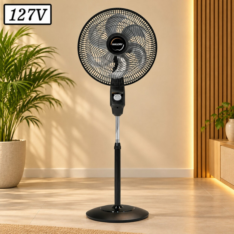 VENTILADOR MALLORY EOLO COLUNA 40CM 6 PAS 3 VEL 127V PRETO/GRAFITE VENTILADOR MALLORY EOLO COLUNA 40CM 6 PAS 3 VEL 127V PRETO/GRAFITE