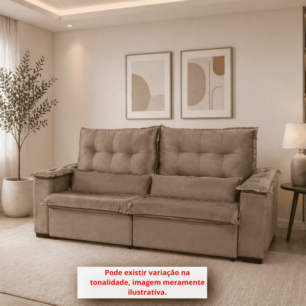 ESTOFADO RG VENEZA RETRATIL 2.20 BEGE ESCURO INCA 16