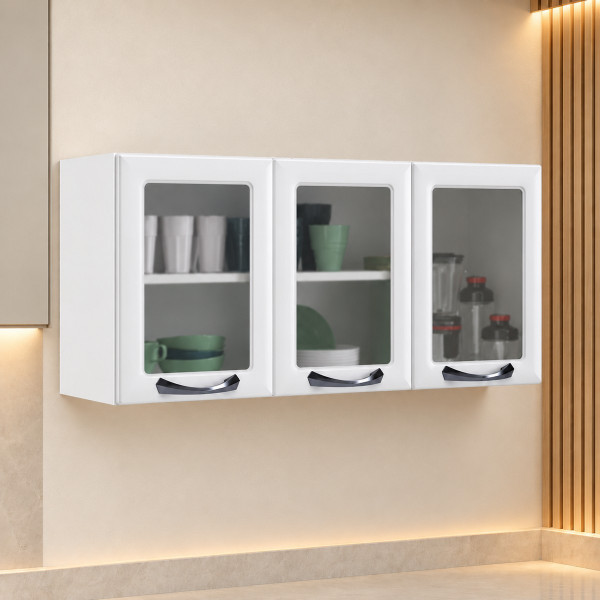 ARMARIO ITATIAIA 3P. ABRIR C/ VIDRO NEW PREMIUM 120 BRANCO 1857 ARMARIO ITATIAIA 3P. ABRIR C/ VIDRO NEW PREMIUM 120 BRANCO 1857