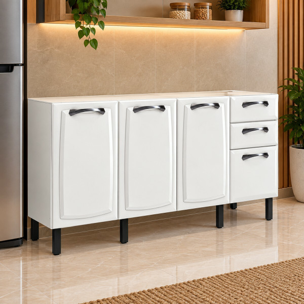 BALCAO ITATIAIA 4P 2G S/ TAMPO NEW PREMIUM 160CM BRANCO 1867