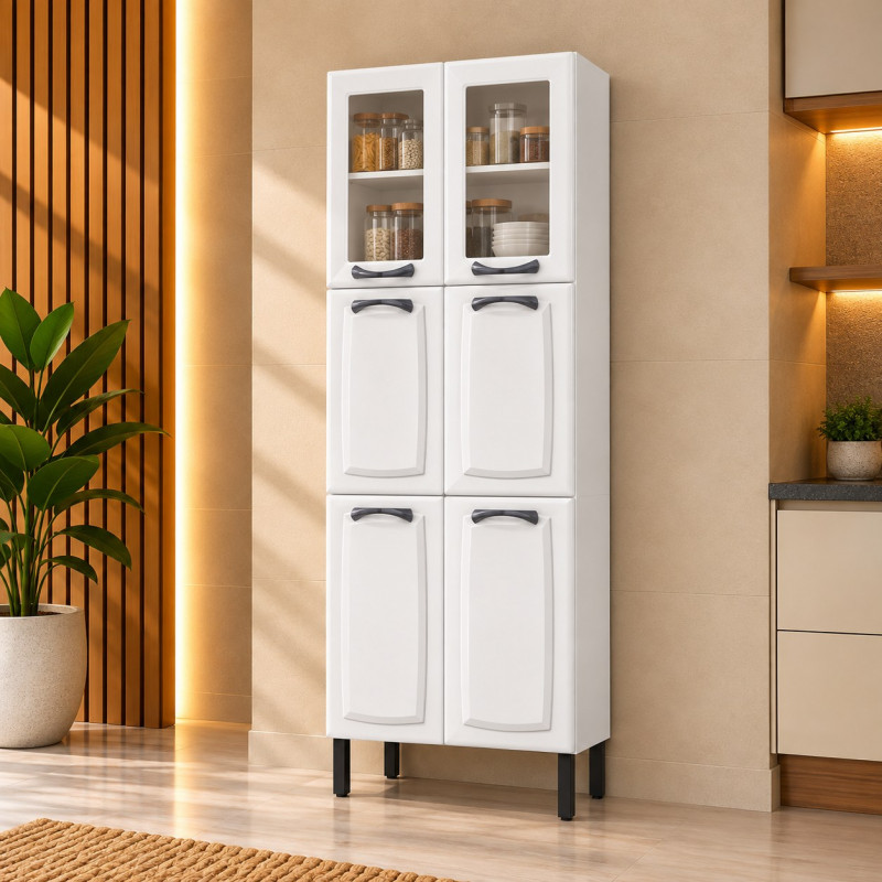 PANELEIRO ITATIAIA 6P. 2 C/ VIDRO NEW PREMIUM 80CM BRANCO 1882 PANELEIRO ITATIAIA 6P. 2 C/ VIDRO NEW PREMIUM 80CM BRANCO 1882