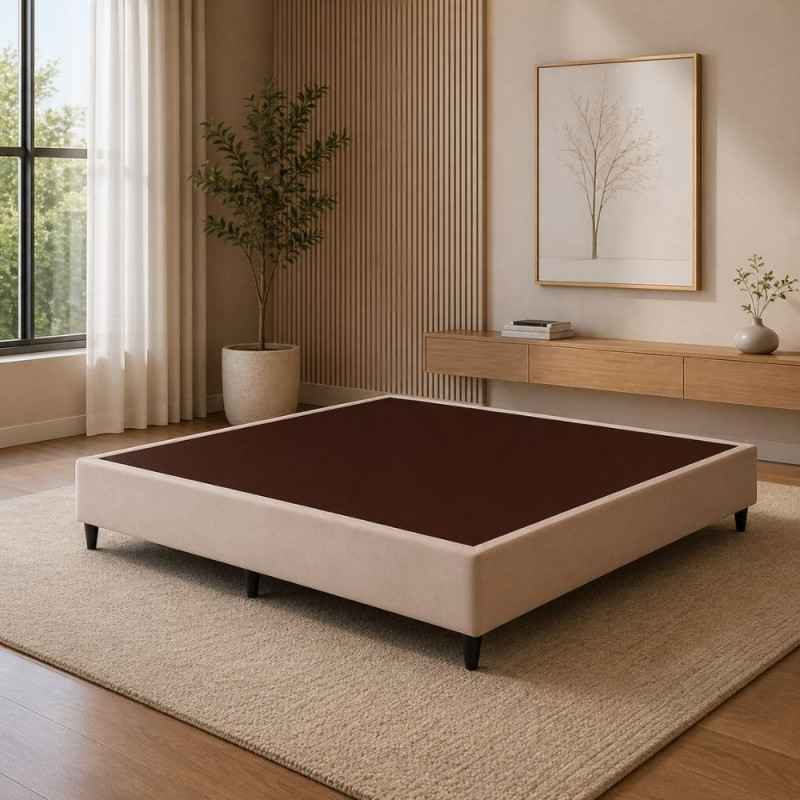 BASE BOX 138X188X30 ORTOBOM SOMMIER LINHO BEGE