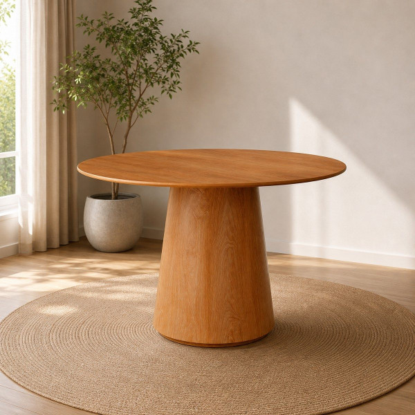 MESA IMCAL ZARA 1.35 TAMPO LAMINADO REDONDA CINAMOMO